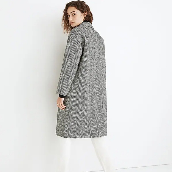 Madewell Woodhull Herringbone Coat M NWT - Picture 4 of 9